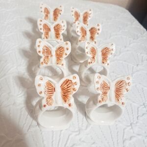 Set of 8 vintage butterfly napkin rings